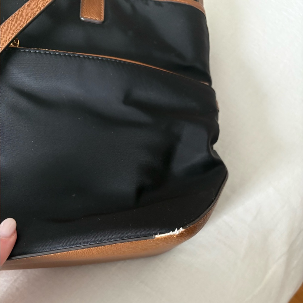 Michael Kors Black and Brown Nylon Kempton Meduim Tote Bag - Picture 9 of 10